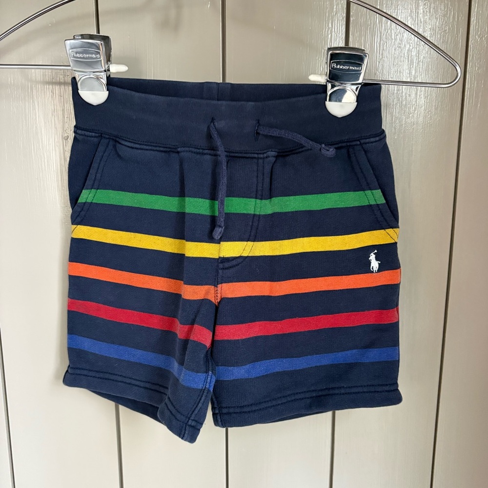 Polo Ralph Lauren boys size 5 navy and rainbow shorts